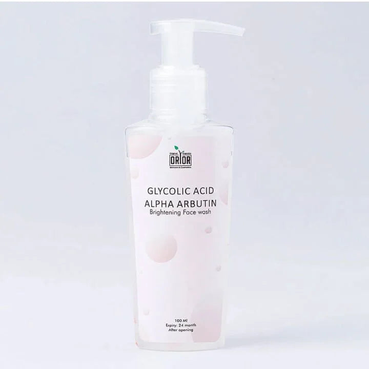 Orior's Whitening Face Wash is displayed against the white background