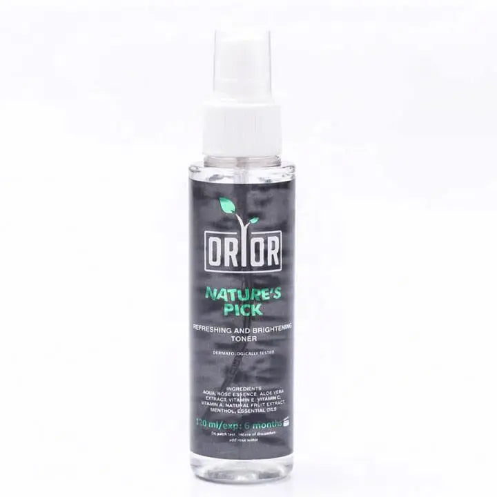 Orior's Natures Pick Toner For Face is displayed against  the white background